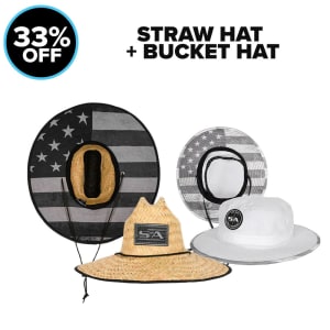 STRAW HAT + BUCKET HAT | FOR $45: undefined