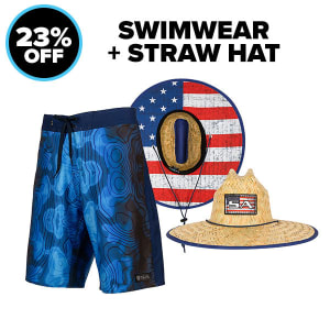 Swimwear + Straw Hat: undefined