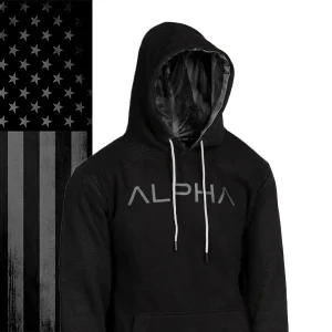 Classic Lined Hoodie | Alpha Blackout American Flag: undefined