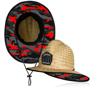 Ladder Under Brim Straw Hat | Fire Military Camo: undefined