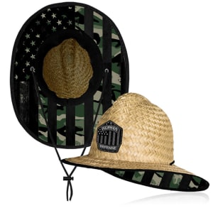 Ladder Under Brim Straw Hat | Patriot Military Camo: undefined