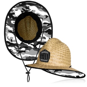 Ladder Under Brim Straw Hat | Snow Military Camo: undefined