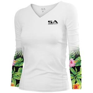 Women's Performance Long Sleeve Shirt | White | Hawaiian: undefined