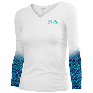 Women's Performance Long Sleeve Shirt | White | Mermaid Scales: undefined