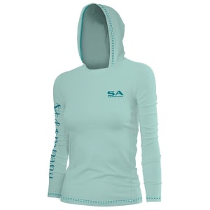 Women's Hooded Performance Long Sleeve Shirt | Mint | SA Logo: undefined