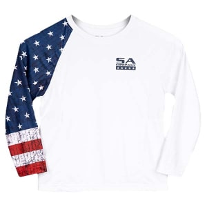 Kids Performance Long Sleeve Shirt | White | American Flag: undefined