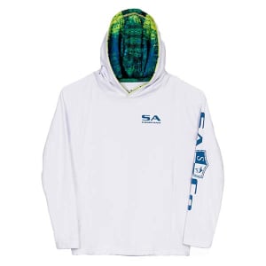 Kids Hooded Performance Long Sleeve Shirt | White | Inner Hood Mahi: undefined