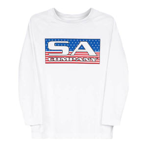 Kids Performance Long Sleeve Shirt | White | Stars & Pinstripes: undefined