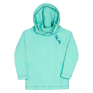 Kids Hooded Performance Long Sleeve Shirt | Mint | SA Logo: undefined