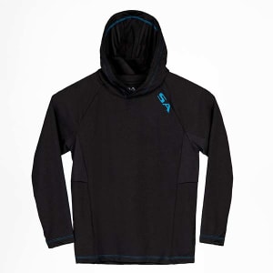 Kids Hooded Performance Long Sleeve Shirt | Black | SA Logo: undefined