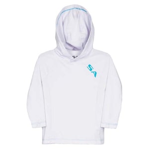 Kids Perf Hood Long Sleeve | White | 2 Logo: undefined