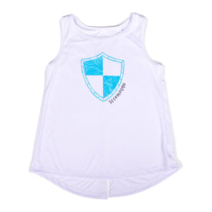 Girls Tie Tank | White | Tidal Waves: undefined