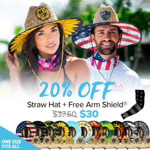 STRAW HATS 20% OFF | PLUS FREE ARM SHIELD®: undefined