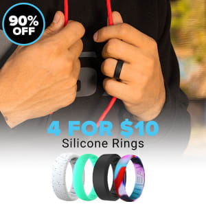 4 FOR $10 Silicone Rings: undefined