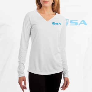 Women's Cotton Long Sleeve | White | Blue SA: undefined