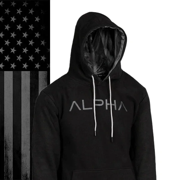 Classic Lined Hoodie Alpha Blackout American Flag SA Company