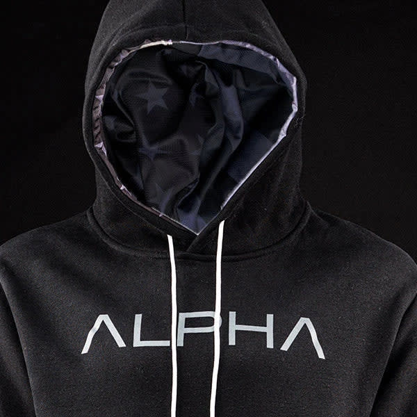 Classic Lined Hoodie Alpha Blackout American Flag SA Company