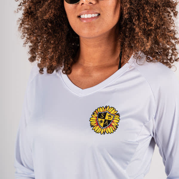 Women's Performance Long Sleeve Shirt | White | Sunflower — SA Company