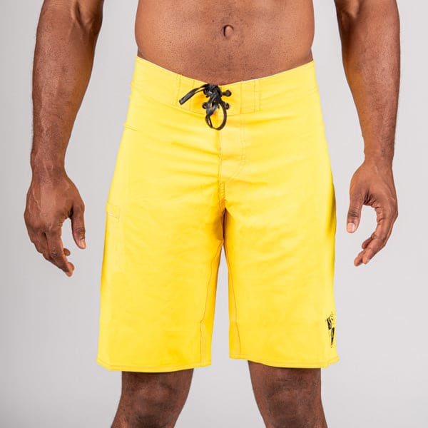 Board Shorts Solid Neon Yellow Black SA Shield SA Company
